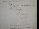 LETTRE AUTOGRAPHE SIGN&Eacute;E. Lionnet, Anatole