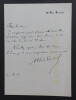 Albert VANDAL - Lettre autographe sign&eacute;e. Albert Vandal