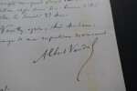 Albert VANDAL - Lettre autographe sign&eacute;e. Albert Vandal