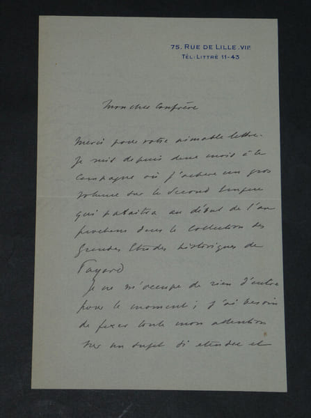 Octave AUBRY - LETTRE AUTOGRAPHE SIGN&Eacute;E &Agrave; Pierre LHOSTE - Le Second empire - 1937. Octave AUBRY
