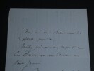 Jean-Henri Ravina - Lettre autographe sign&eacute;e destin&eacute;e [&agrave; M. Auber] - 1855. Jean-Henri Ravina
