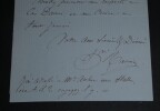 Jean-Henri Ravina - Lettre autographe sign&eacute;e destin&eacute;e [&agrave; M. Auber] - 1855. Jean-Henri Ravina