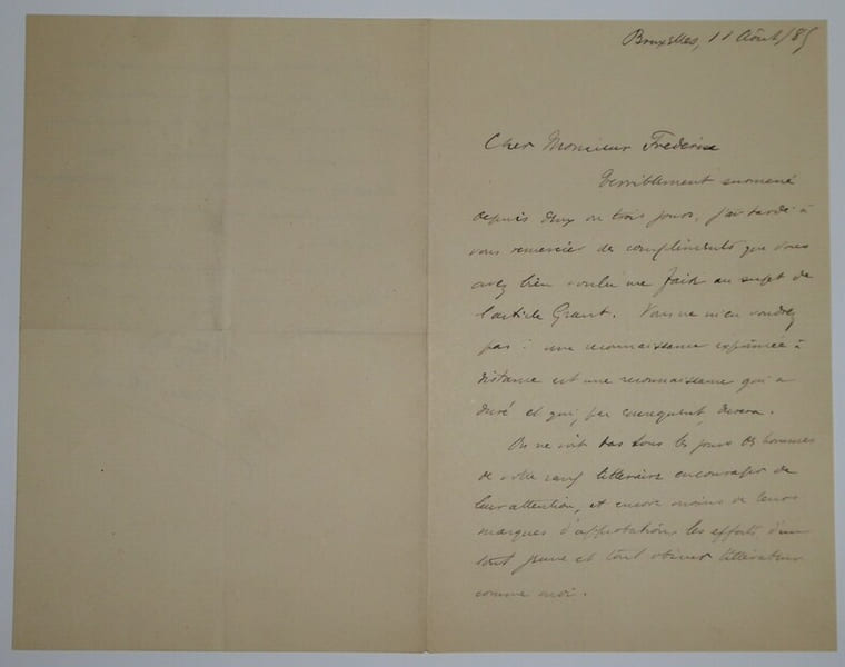HARRY G&eacute;rard - Lettre autographe sign&eacute;e, Bruxelles 1885. G&eacute;rard Harry