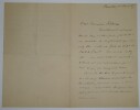 HARRY G&eacute;rard - Lettre autographe sign&eacute;e, Bruxelles 1885. G&eacute;rard Harry