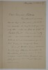 HARRY G&eacute;rard - Lettre autographe sign&eacute;e, Bruxelles 1885. G&eacute;rard Harry