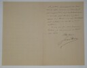 HARRY G&eacute;rard - Lettre autographe sign&eacute;e, Bruxelles 1885. G&eacute;rard Harry