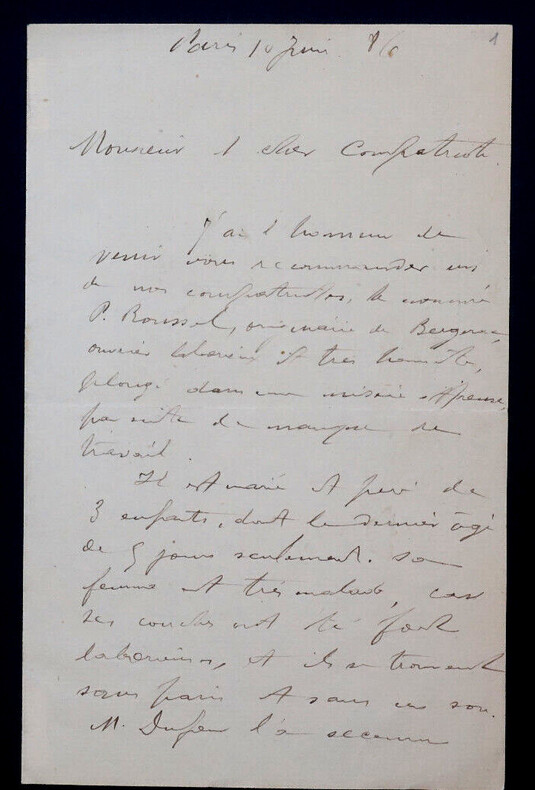 Paul MOUNET, Acteur - LETTRE AUTOGRAPHE SIGN&Eacute;E, 1886. Paul MOUNET