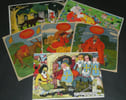 Lot de 6 gravures ann&eacute;es 30 ENFANTINA S&eacute;gur Mousquetaires Chaperon rouge. 