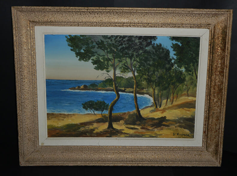 Belle huile sur toile, Bords de mer un jour d'&eacute;t&eacute;. Robert MOGISSE