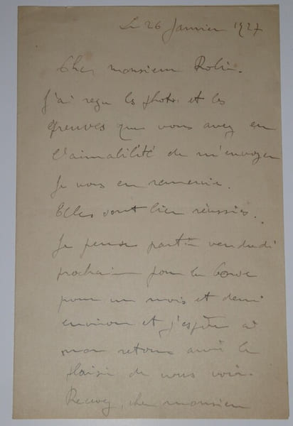LETTRE AUTOGRAPHE SIGN&Eacute;E DESTIN&Eacute;E A Louis ROBIN, 1927. VIVREL Andr&eacute;-L&eacute;on