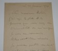 LETTRE AUTOGRAPHE SIGN&Eacute;E DESTIN&Eacute;E A Louis ROBIN, 1927. VIVREL Andr&eacute;-L&eacute;on