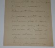 LETTRE AUTOGRAPHE SIGN&Eacute;E DESTIN&Eacute;E A Louis ROBIN, 1927. VIVREL Andr&eacute;-L&eacute;on