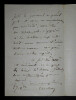Joseph-Alexis WALSH - LETTRE AUTOGRAPHE SIGN&Eacute;E. Joseph-Alexis Walsh