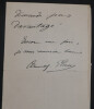 Jeanne ARNOULT-PLESSY, Actrice - LETTRE AUTOGRAPHE SIGN&Eacute;E. Jeanne ARNOULT-PLESSY