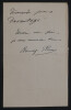 Jeanne ARNOULT-PLESSY, Actrice - LETTRE AUTOGRAPHE SIGN&Eacute;E. Jeanne ARNOULT-PLESSY