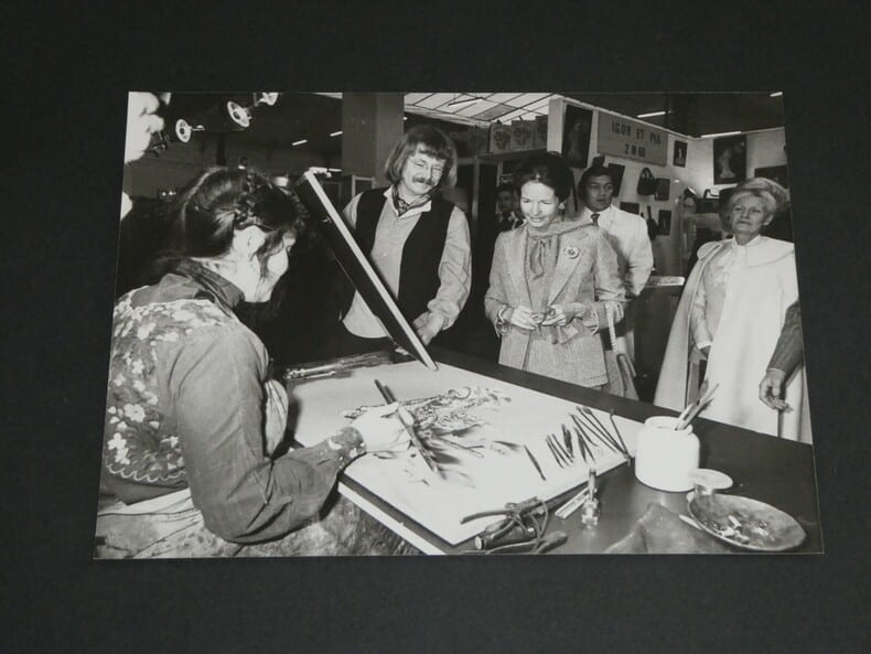 Photographie noir et Blanc &eacute;poque 70/80 AFP Anne Aymone Giscard D'ESTAING 1977. 