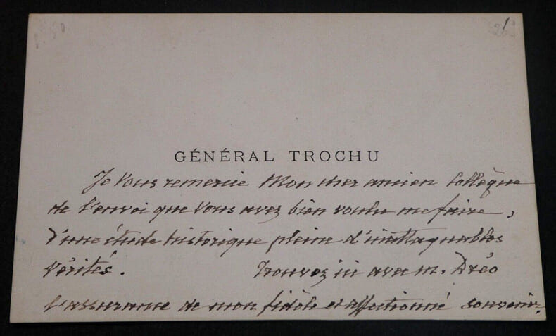 Louis Jules TROCHU, Homme d'&Eacute;tat - CARTE DE VISITE AUTOGRAPHE DE REMERCIEMENTS. Louis Jules TROCHU