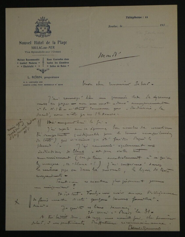 Albert PALUEL-MARMONT, Journaliste - LETTRE AUTOGRAPHE SIGN&Eacute;E. Albert PALUEL-MARMONT