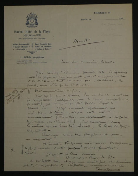 Albert PALUEL-MARMONT, Journaliste - LETTRE AUTOGRAPHE SIGN&Eacute;E. Albert PALUEL-MARMONT