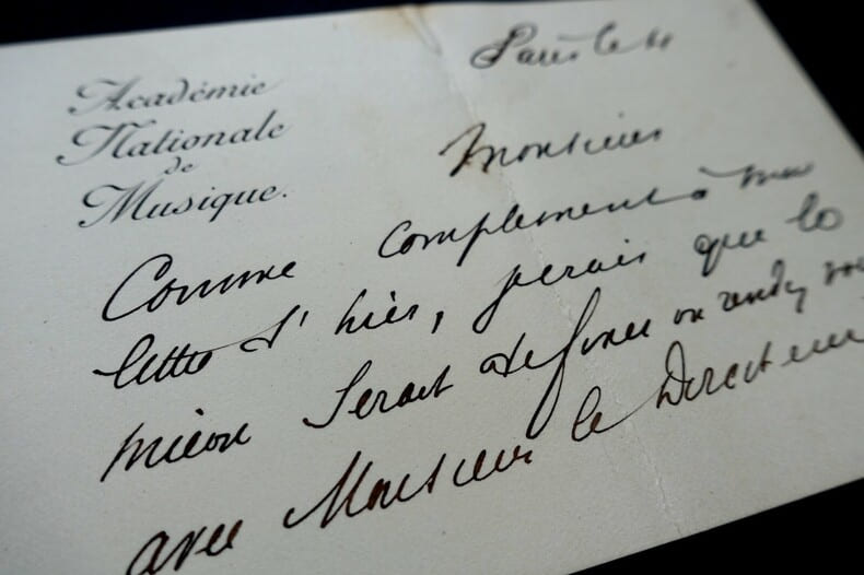 DARCEL Henri - COURTE LETTRE AUTOGRAPHE SIGN&Eacute;E SUR CARTE ACAD&Eacute;MIE MUSIQUE. DARCEL Henri