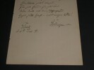 Gustav von Moser - Po&egrave;me autographe sign&eacute; : 6 vers dont 3 titres de ces pi&egrave;ces - 1891. Gustav von Moser