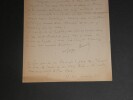 Serge BASSET - Lettre autographe sign&eacute;e &agrave; son ma&icirc;tre depuis Paris. Serge BASSET