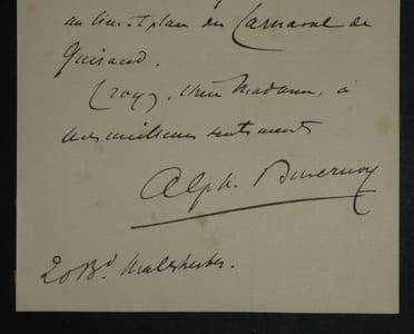 DUVERNOY Alphonse - LETTRE AUTOGRAPHE SIGNEE