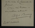 DUVERNOY Alphonse - LETTRE AUTOGRAPHE SIGNEE. Alphonse Duvernoy