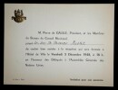 DE GAULLE Pierre - CARTON D'INVITATION ADRESS&Eacute; &Agrave; M. ET Mme RISTIC, 1948. Pierre DE GAULLE