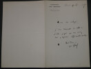 Yves GUYOT, Homme politique - LETTRE AUTOGRAPHE SIGN&Eacute;E 1887 PARIS. Yves GUYOT