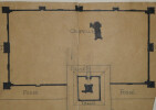 Ch&acirc;teau de Vincennes Plan G&eacute;n&eacute;ral - Dessin original sign&eacute;. Louis Henri Laffill&eacute;e