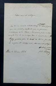 HOEFER Ferdinand - LETTRE AUTOGRAPHE SIGNÉE, A PROPOS DE Louis FIGUIER 1856