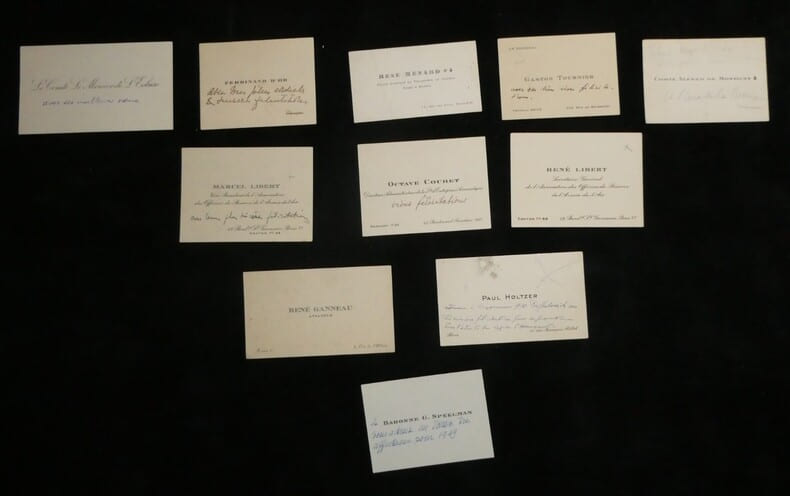 11 cartes de visites a&eacute;ronautiques M&eacute;nard, Ganneau, Libert, Tournier, Holtzer.... M&eacute;nard, Ganneau, Libert, Tournier, Holtzer, Ren&eacute; Libert, Ferdinand ...