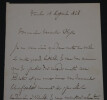 Jules DUFAURE, Ancien 1er ministre France- LETTRE AUTOGRAPHE SIGN&Eacute;E TOULON 1868. Jules DUFAURE