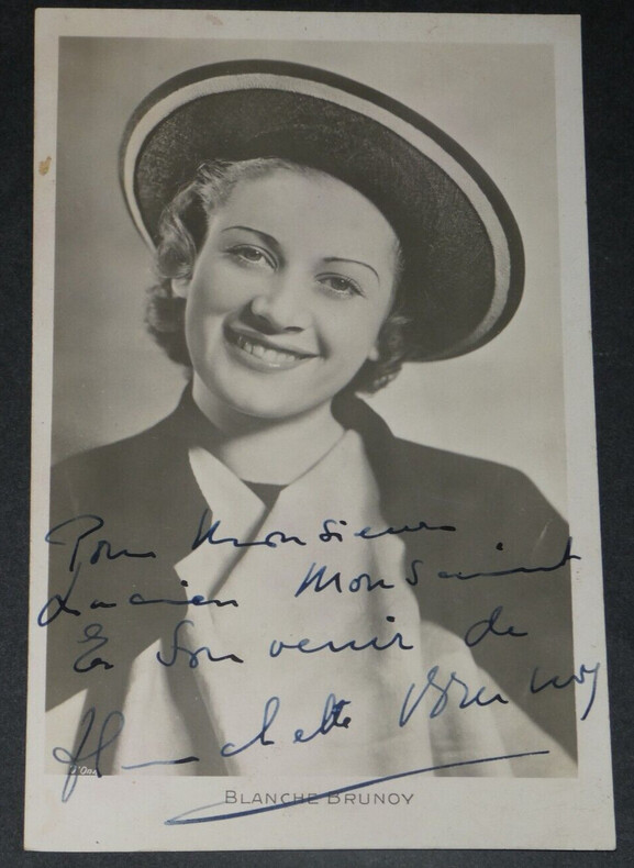 Blanche BRUNOY, PHOTOGRAPHIE NOIR ET BLANC sign&eacute;e et d&eacute;dicac&eacute;e &agrave; Lucien Monsaint. Blanche BRUNOY