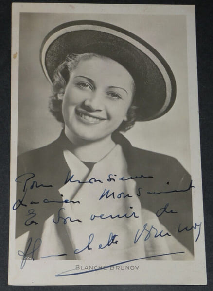 Blanche BRUNOY, PHOTOGRAPHIE NOIR ET BLANC sign&eacute;e et d&eacute;dicac&eacute;e &agrave; Lucien Monsaint. Blanche BRUNOY