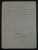 G&eacute;n&eacute;ral SCHILLEMANS - Lettre autographe sign&eacute;e au Caporal DRAIN 1917 Saint-Brieuc. G&eacute;n&eacute;ral SCHILLEMANS