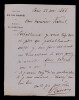 Louis Fran&ccedil;ois DUMAINE, Acteur - LETTRE AUTOGRAPHE SIGN&Eacute;E, 1866. Louis Fran&ccedil;ois DUMAINE