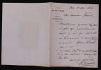 Louis Fran&ccedil;ois DUMAINE, Acteur - LETTRE AUTOGRAPHE SIGN&Eacute;E, 1866. Louis Fran&ccedil;ois DUMAINE