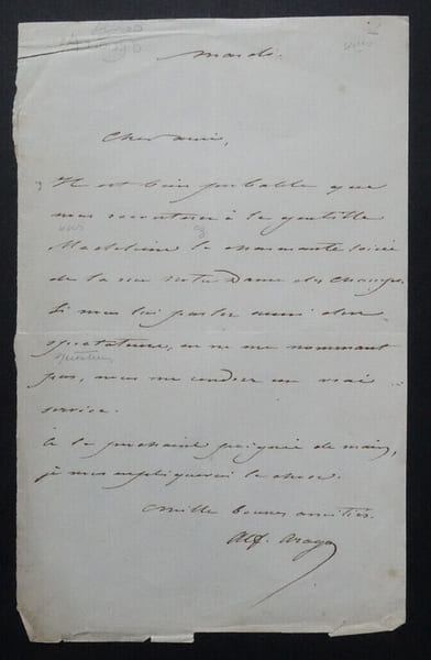 Alfred ARAGO - LETTRE AUTOGRAPHE SIGN&Eacute;E. Alfred ARAGO