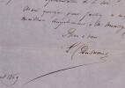 Louis Fran&ccedil;ois DUMAINE, Acteur - LETTRE AUTOGRAPHE SIGN&Eacute;E, Paris, 1869. Louis Fran&ccedil;ois DUMAINE
