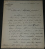 Camille DOUCET - LETTRE AUTOGRAPHE SIGN&Eacute;E au Secr&eacute;taire G&eacute;n&eacute;ral, 1866. Camille Doucet