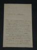 Ars&egrave;ne de CEY - Lettre autographe sign&eacute;e - Nouvelle pi&egrave;ce en deux actes - 2 pages. Ars&egrave;ne de CEY