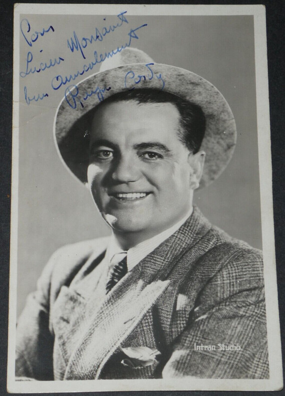 Raymond CORDY - PHOTOGRAPHIE CARTE POSTALE, NOIR ET BLANC, d&eacute;dicac&eacute;e et sign&eacute;e. Raymond CORDY