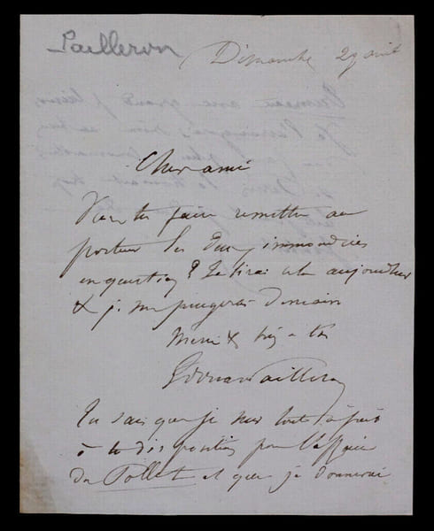 &Eacute;douard PAILLERON, Dramaturge - LETTRE AUTOGRAPHE SIGN&Eacute;E. &Eacute;douard PAILLERON