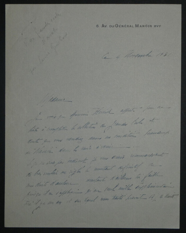 Louis GUICHARD - LETTRE AUTOGRAPHE SIGN&Eacute;E SUR "NOS GRANDES ECOLES NAVALES" 1931. Louis GUICHARD