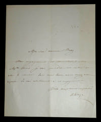 LETTRE AUTOGRAPHE SIGNÉE ADRESSÉE À François BULOZ