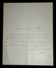 LETTRE AUTOGRAPHE SIGN&Eacute;E ADRESS&Eacute;E &Agrave; Fran&ccedil;ois BULOZ. Aim&eacute;e DOZE