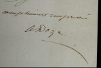 LETTRE AUTOGRAPHE SIGN&Eacute;E ADRESS&Eacute;E &Agrave; Fran&ccedil;ois BULOZ. Aim&eacute;e DOZE