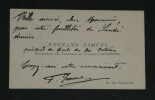 Fernand SAMUEL - Carte de visite autographe sign&eacute;e. Fernand SAMUEL
